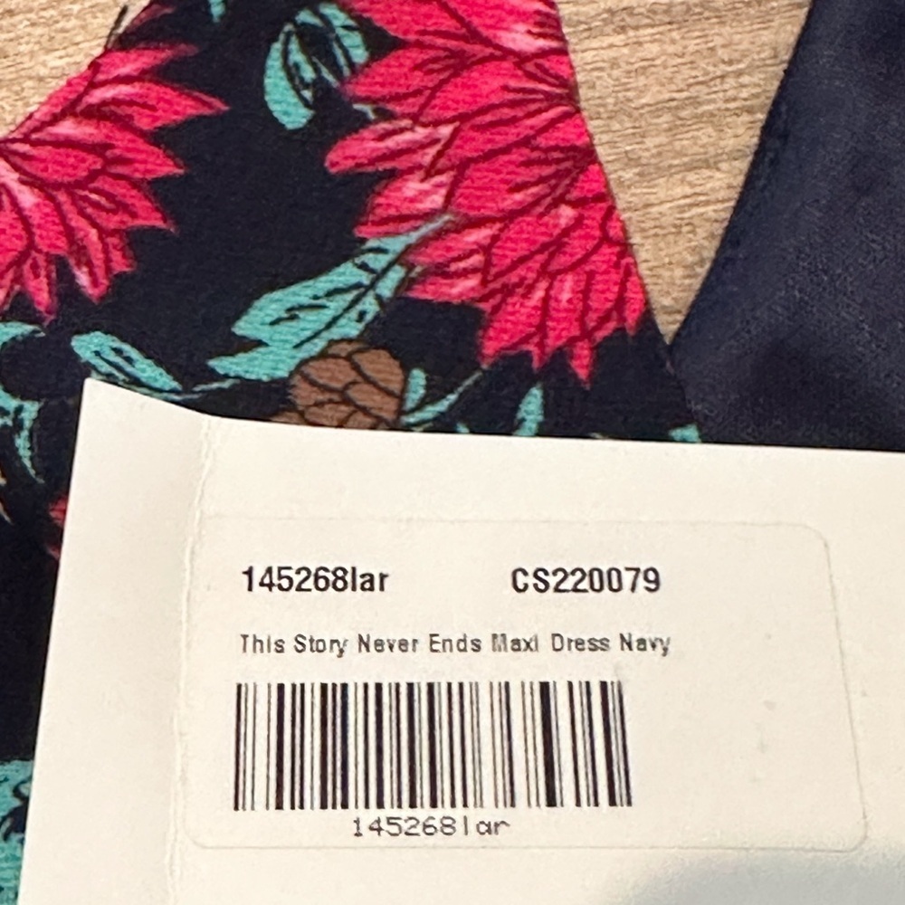 NWT! Pink Lily Boutique Blue Floral Maxi Dress Size Medium - Picture 8 of 12